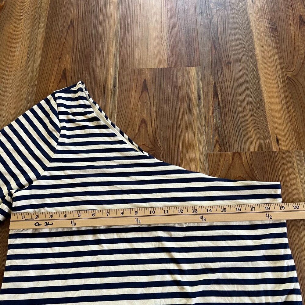 J.CREW‎ XXL FormKnit One-Shoulder Top Striped Elbow Sleeve Stretch Modal Knit - Picture 7 of 10